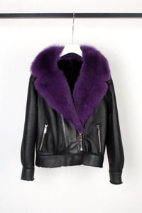 Hot Fashion <span class=keywords><strong>Shearling</strong></span> di pecora top <span class=keywords><strong>cappotto</strong></span> di lana sciolto <span class=keywords><strong>donna</strong></span> cappotti con collo di pelliccia di volpe caldi e spessi antivento - Product Image 2