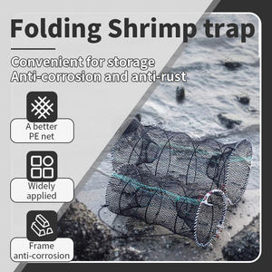 Cebo de pesca, trampa para cangrejos, trampa para pececillos, trampa para cangrejos, langosta, camarones, redes de fundición plegables, accesorios de pesca plegables portátiles - Product Image 1