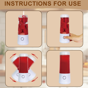 เครื่องปั่นแบบพกพา ชาร์จผ่าน USB แก้วปั่นน้ำผลไม้ 6 ใบมีด บดน้ำแข็ง ทำสมูทตี้ สำหรับแคมป์ปิ้งกลางแจ้ง ครัวเรือน ปลอดสาร BPA เครื่องปั่นขนาดเล็ก - Product Image 6