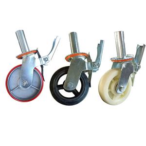 China Manufacturer Heavy Duty Swivel Stem Caster Wheel With Dual Brake For Scaffolding And Industrial Workbench Support - Product Image 1