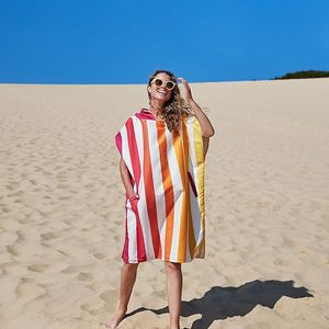 Bán Buôn Tùy Chỉnh 100% Bông Cát Miễn Phí Poncho Khăn Trùm đầu Tùy Chỉnh In Thấm Dành Cho Người Lớn Poncho Khăn - Product Image 5