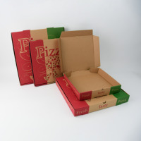 Boîte à pizza biodégradable à trois couches personnalisée, boîte d'emballage en carton ondulé avec logo personnalisé imprimé