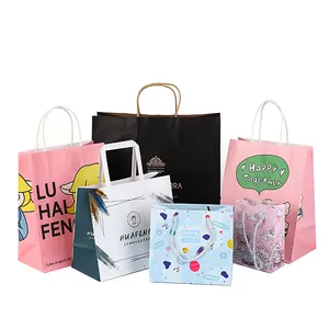 Custom Luxury Clothing Retail Bag Packing Pink Gift Bag Bolsas De Papel Shopping Packaging Paper Bags With Handles For Clothes