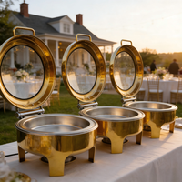 Oferta Especial: Juego de Buffet Yuqi Golden Wedding con Calentador de Alimentos, 6.0L, Acero Inoxidable, con Estantes Ajustables Hidráulicamente para Hospital