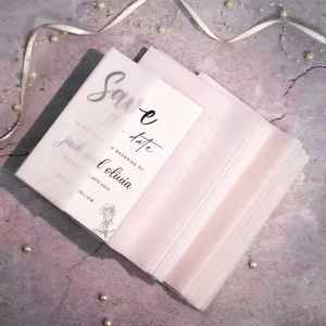 Papier calque transparent de haute qualité, papier à enveloppes triple pli, cartes d'invitation de mariage pour la fête des mères - Écologique et créatif - Product Image 1
