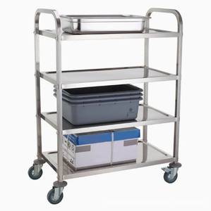 Chariot de service alimentaire en acier inoxydable à 4 niveaux, robuste |   Équipement de stockage alimentaire pour cuisine commerciale, restaurant, hôtel, cuisine domestique - Product Image 1