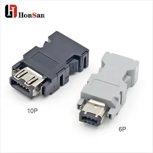 HonSan konektor Scsi Motor Servo cerdas konektor Ieee 1394 3m 6p kabel Tipe Solder Pria