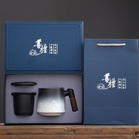 Nuevo juego de regalo de Taza de cerámica de Navidad, regalo de Año Nuevo transfronterizo, taza de café de oficina, juego de caja de regalo de Año Nuevo