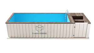 <span class=keywords><strong>Piscine</strong></span> hors sol en acier de 20 pieds (5 mm) avec escalier, banc et terrasse en WPC - Product Image 6