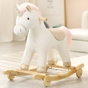 Caballo Balancín de Madera 2 en 1 para Niños de 2 a 5 Años, Balancín de Peluche con Forma de Animal para Niños - Product Image 4