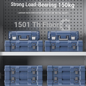 Une boîte à outils modulaire et empilable avec roulettes, un meuble bas à <span class=keywords><strong>double</strong></span> porte bleu en matériau épais - Product Image 4