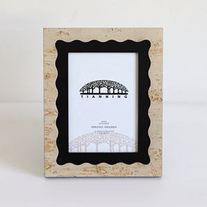 Placage de marbre naturel rustique patiné Surface semblable à la pierre Cadre <span class=keywords><strong>photo</strong></span> en bois de table <span class=keywords><strong>Effet</strong></span> de pierre en détresse classique Ondulé - Product Image 4