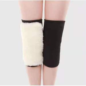 Genouillères d'hiver en laine épaisse doublée, chauffe-jambes tricotés chauds pour femmes, gris et bleu - Product Image 2