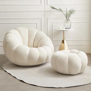 Petite chaise à accoudoirs Teddy Boucle de style nordique moderne <span class=keywords><strong>Fauteuil</strong></span> de canapé 1 place blanc crème <span class=keywords><strong>gris</strong></span> ivoire - Product Image 3