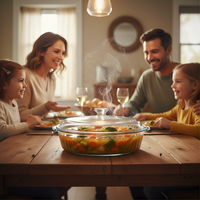 Pot en verre borosilicate de haute qualité, résistant à la chaleur, compatible micro-ondes et congélateur, durable, pour la cuisine