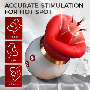 APP 3 in 1 donne stimolatore orale del seno presa in giro orgasmo clitoride leccare grande bocca giocattolo rosa <span class=keywords><strong>Sex</strong></span> Toy vibratore per le donne - Product Image 5