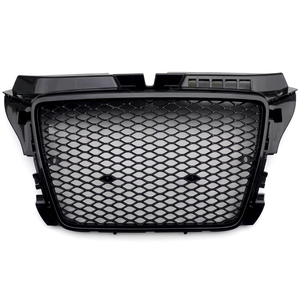 Nouvelle calandre de voiture en ABS nid d'abeille de haute qualité PNB pour Audi A3/S3 8P.5 2008-2012 8PA Noir brillant sans emblème Garantie de 3 mois - Product Image 1