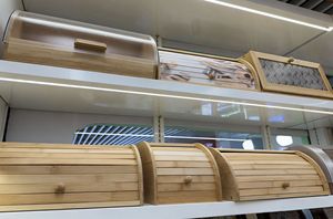 New Natural <strong>Bamboo</strong> Modern Rectangular Bread <strong>Box</strong> 3-6L Durable Large Capacity Roll-Top Ventilated Eco-Friendly Freshness <strong>Storage</strong> - Product Image 3