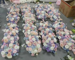 ดอกไม้ประดิษฐ์สีดำและชมพูสำหรับตกแต่งโต๊ะยาว งานศิลปะดอกไม้ ตกแต่งโต๊ะอาหารโรงแรม - Product Image 6