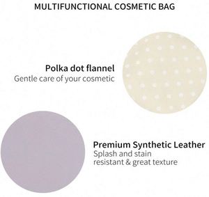 Muestra Gratuita de Bolsa de Maquillaje Personalizada de Piel Sintética, Bolsa de Almacenamiento Portátil para Artistas con Divisores Ajustables, Bolsa para Cosméticos - Product Image 5