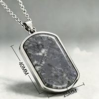 Collier de luxe pour homme en acier inoxydable 316L avec pendentif en pierre naturelle incrustée, chaîne en marbre, bijoux, fabrication directe OEM