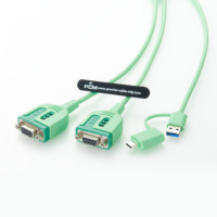 Cable Serial USB a Doble RS232 RS485 DB9, Divisor en Y