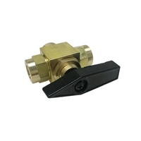 High Pressure 2500 psi 1/8 NPT Female Thread Panel Mount Instrument 3 Way Brass Ball Valve Manual High Temperature OEM