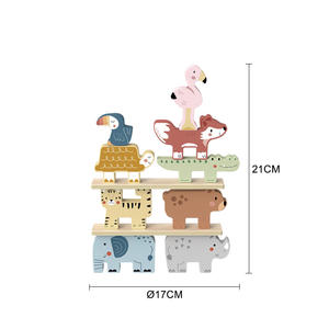 Juguete de bloques de madera para niños, juguetes de equilibrio de animales apilables para bebés, juguetes educativos, bloques numéricos - Product Image 3