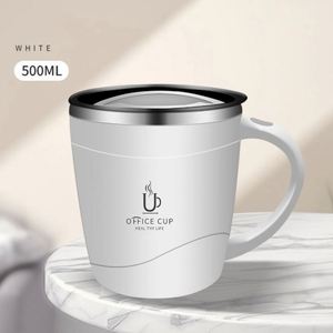 500ml 304 Stainless Steel Double-Wall <b>Insulated</b> Coffee <b>Mug</b> for Business Use with Handle - Product Image 5