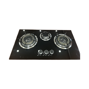 Table <span class=keywords><strong>de</strong></span> cuisson à <span class=keywords><strong>gaz</strong></span> trois brûleurs, allumage électronique, surface en verre trempé, installation sur table, usage domestique et hôtelier, efficacité énergétique - Product Image 1