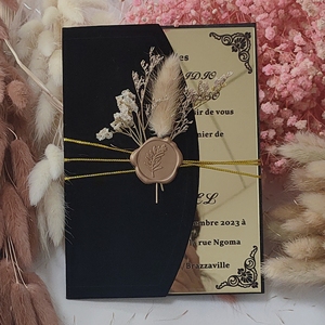 ที่กําหนดเองหรูหราGlamourเงินGlodกระจกดอกไม้วาเลนไทน์ใสPlexiอะคริลิคการ์ดเชิญงานแต่งงานพร้อมซองกํามะหยี่ - Product Image 4