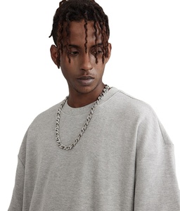 T-shirt Homme de Luxe Personnalisé en Waffle Lourd de Haute Qualité, Col Montant, Coupe Oversize et Boxy, Vierge - Product Image 1