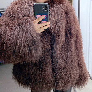 Autentico Affascinante <span class=keywords><strong>Cappotto</strong></span> in <span class=keywords><strong>Pelliccia</strong></span> Mongola, Lussuoso Soprabito in <span class=keywords><strong>Pelliccia</strong></span> d'Agnello, Giacca Spessa e Soffice <span class=keywords><strong>per</strong></span> Signore - Product Image 5