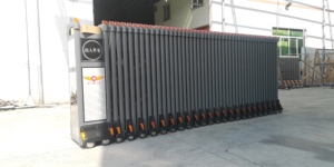 Porte de clôture automatique en <span class=keywords><strong>aluminium</strong></span> Porte principale coulissante télescopique Construit en accordéon Porte de barrière de sécurité avant rétractable - Product Image 6