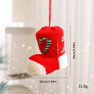 Nouveauté 2026 : Décorations <span class=keywords><strong>de</strong></span> Noël à suspendre pour sapin, en crochet, en forme <span class=keywords><strong>de</strong></span> chaussettes et bottes - Product Image 5