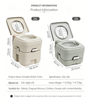 Toilette mobile portable en plastique Aotong pour le camping en plein air et les pique-niques, utilisable en toutes saisons