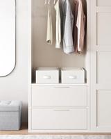 Organiseurs de vêtements de haute qualité, modernes, carrés, en tissu, grand format, pour armoire, avec 6 compartiments, pliables, avec poignées