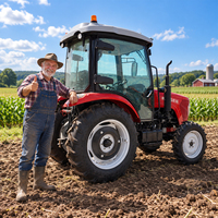Tracteur compact de ferme et de jardin 4x4, 4 roues motrices, 50 ch, 60 ch, 70 ch, 80 ch, 90 ch, 100 ch, 120 ch, avec cabine