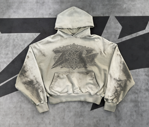 Men's Oversized <strong>Sun</strong> Faded Hoodie, High Quality Cotton Washed Hooded Sweatshirt, Streetwear Distressed Drop Shoulder Hoodie - Product Image 1