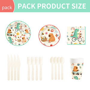 Assiettes en papier dinosaures DAMAI, décorations de fête jetables, fournitures pour assiettes, cadeaux, vaisselle de fête d'anniversaire, service pour 8 personnes - Product Image 6