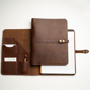 CRASPIRE A5 Lederen Notebook Cover met Kaartsleuven
