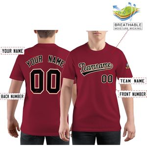 เสื้อยืดเบสบอลแบบกำหนดเอง ชื่อและหมายเลขส่วนตัว คอกลม แขนสั้น พิมพ์ลายด้วยความร้อน ผ้าฝ้าย 100% - Product Image 3