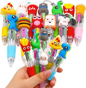 Children's Birthdays Parties Animal Fun Gifts Assorted Ink Kawaii Mini Multicolor Pens 4 in 1 Cute Pens for Kids Ballpoint Pen