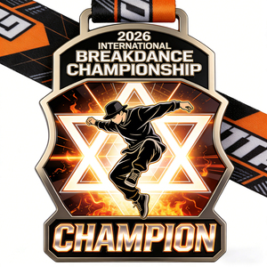 Medalla Deportiva Personalizada para Maratón, Fútbol, Judo, Taekwondo, Gimnasia, Trofeo de Metal Dorado con Cinta - Product Image 1