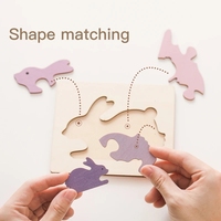 Vente en gros de jouets Montessori pour bébés, animaux, design personnalisé 2024, puzzle 3D, animaux de dessin animé, jeu de puzzle d'apprentissage précoce pour développer l'intelligence