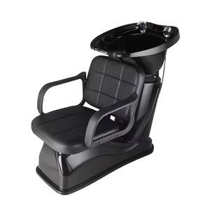Chaise de salon moderne noire avec cuvette en plastique et siège en cuir PU - Product Image 4