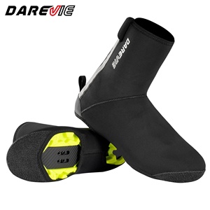 Fundas de zapatos de ciclismo Darevie personalizadas, impermeables, cortavientos, de forro polar, cubrezapatillas para ciclismo de montaña, con cremallera reflectante - Product Image 1