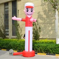 Danseur gonflable publicitaire pour lavage de voitures, design de dessin animé personnalisé, bras ondulant, résistant au soleil, pour événements d'ouverture de garages automobiles