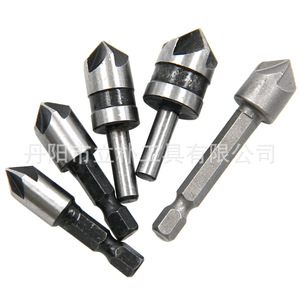 Five Blade Chamfering Tool Set 82 Degree For Woodworking Fast Boring Bits With 3 Flat Shank Bright Finish - Product Image 4