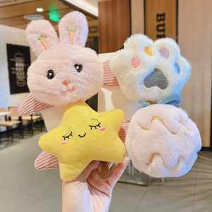 BELLEWORLD Cloud ขนตารูปดาวสำหรับเด็กผู้หญิง,โบว์ติดผมรูปสตรอเบอร์รี่ดอกไม้สีชมพูดีไซน์แบบกระต่าย - Product Image 3